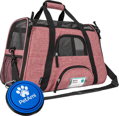 Airline Approved Soft-Sided Pet Carrier - Stylish Heather Purple for Cats & Small Dogs - Perfect Travel Supply for Kittens and Puppies - Ventilated & Comfortable Design